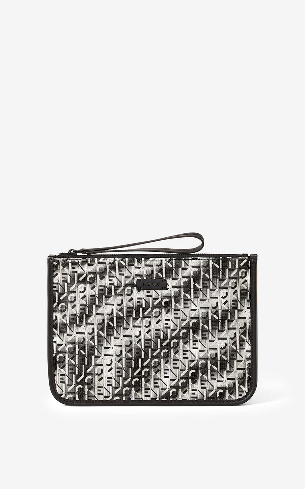 Carteira Kenzo Jacquard Courier with fob Masculino - Cinzentas | 490MSNFWD